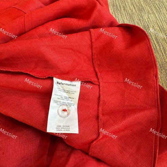 Reformation Balia Linen Dress in Sundried Tomato - Picture 9 of 11